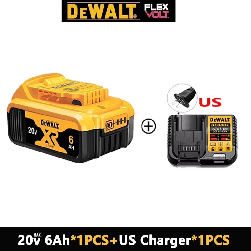Original Dewalt 20V Battery, dewalt 2AH/5AH/6AH Rechargeable Lithium-Ion Battery, Dewalt DCB206 Power Tool Replacement Battery.