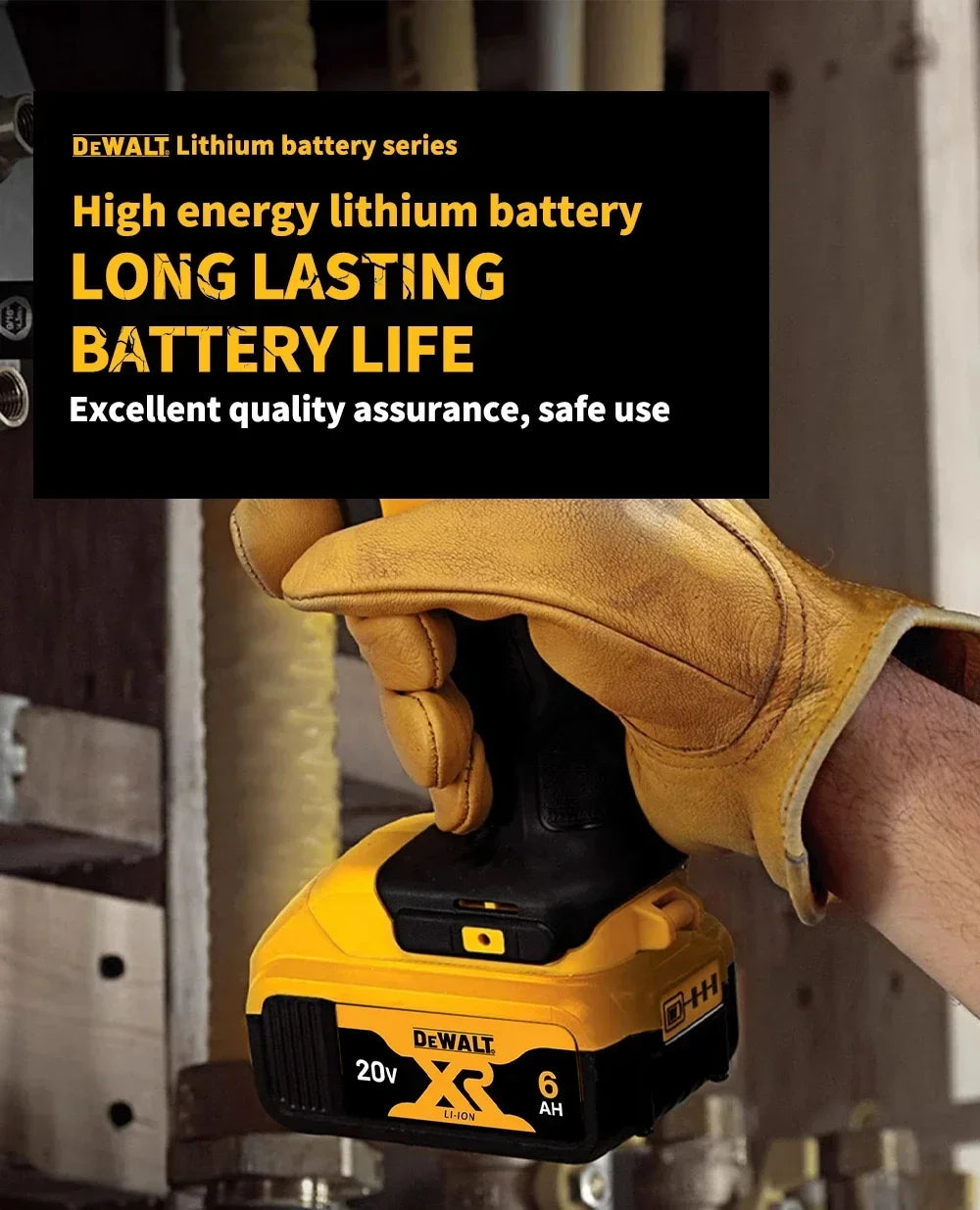 Original Dewalt 20V Battery, dewalt 2AH/5AH/6AH Rechargeable Lithium-Ion Battery, Dewalt DCB206 Power Tool Replacement Battery.