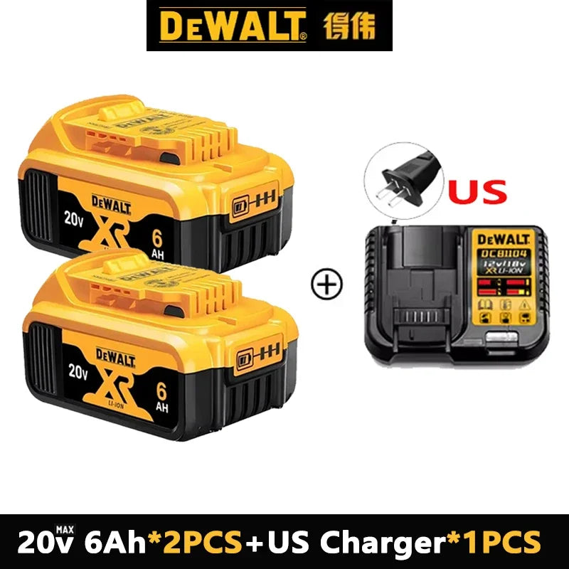 Original Dewalt 20V Battery, dewalt 2AH/5AH/6AH Rechargeable Lithium-Ion Battery, Dewalt DCB206 Power Tool Replacement Battery.