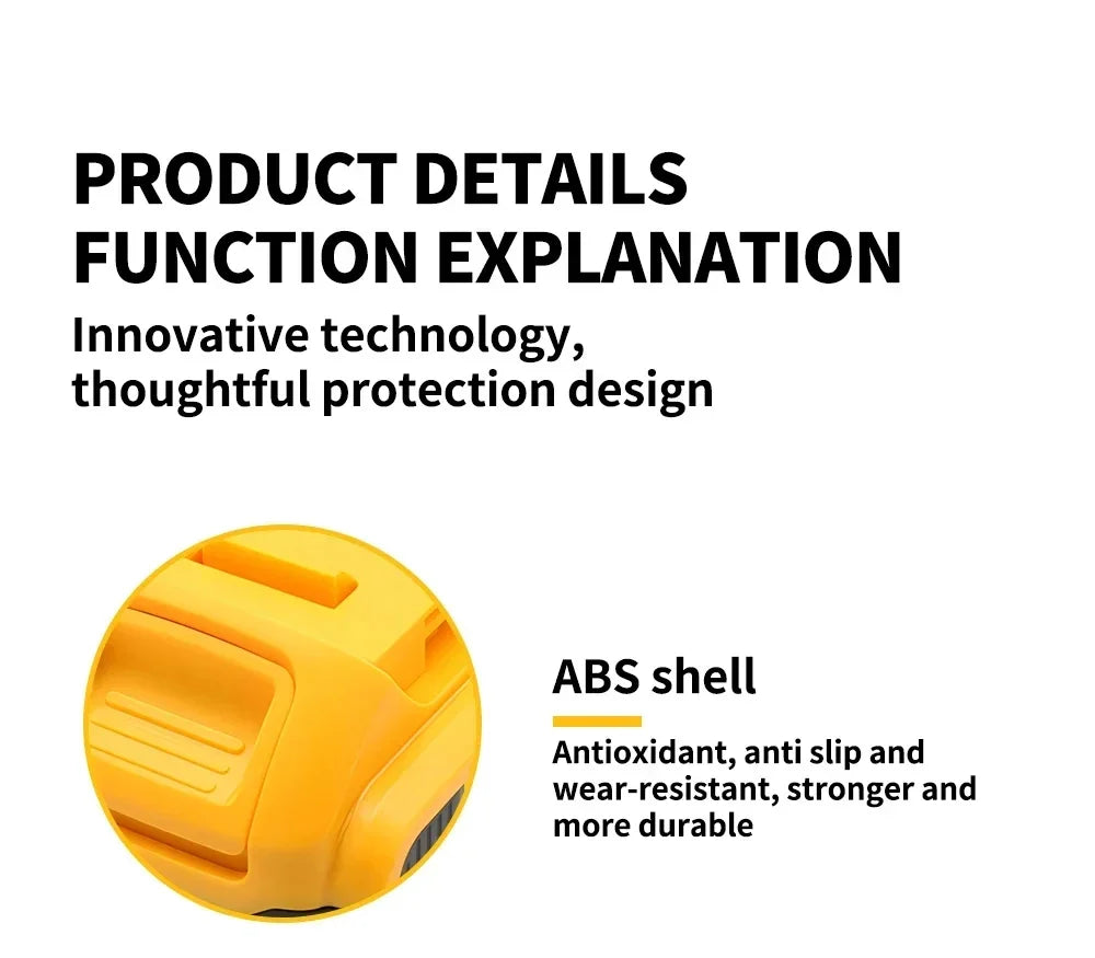 Original Dewalt 20V Battery, dewalt 2AH/5AH/6AH Rechargeable Lithium-Ion Battery, Dewalt DCB206 Power Tool Replacement Battery.